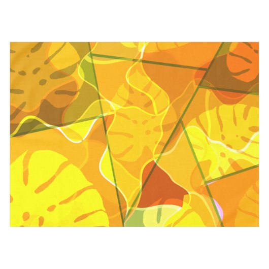 NAPPE ABSTRACT TROPICAL LEAVES  (Devant (Horizontal))