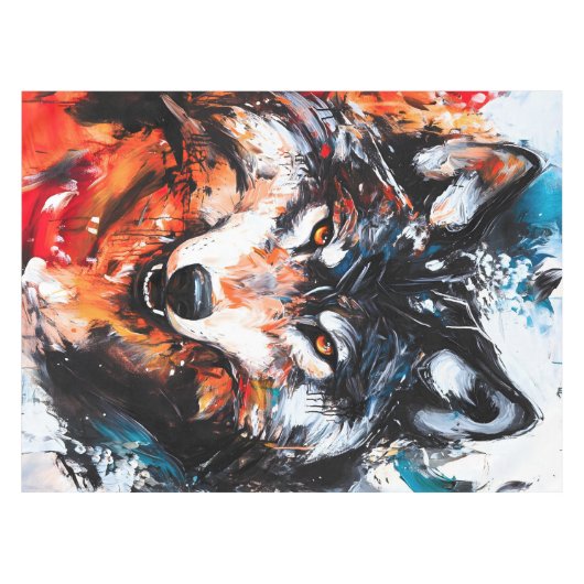 Nappe Abstract Wild Spirit Wolf (Devant (Horizontal))