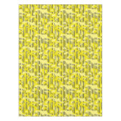 Nappe Abstrait art moderne rayé jaune blanc noir dec (Devant)