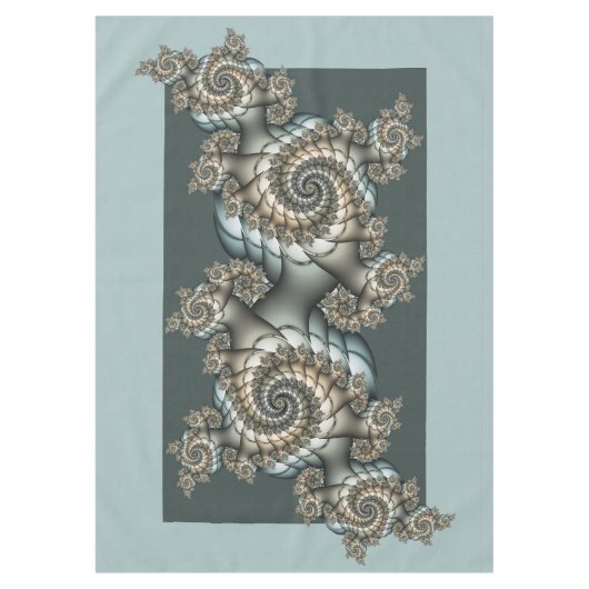 Nappe Abstrait Beige clair Bleu Fractal Art Spirales (Devant)