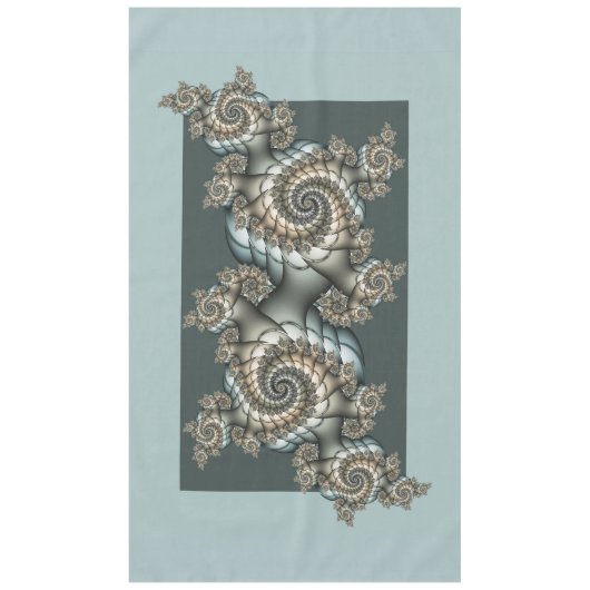 Nappe Abstrait Beige clair Bleu Fractal Art Spirales (Devant)