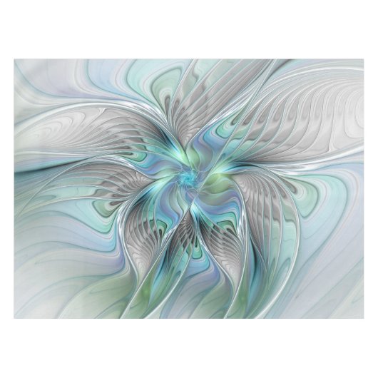 Nappe Abstrait Bleu Vert Papillon Imaginaire Fractal Art (Devant (Horizontal))