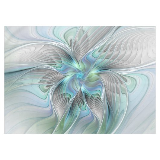 Nappe Abstrait Bleu Vert Papillon Imaginaire Fractal Art (Devant (Horizontal))