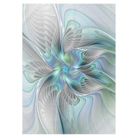 Nappe Abstrait Bleu Vert Papillon Imaginaire Fractal Art (Devant)