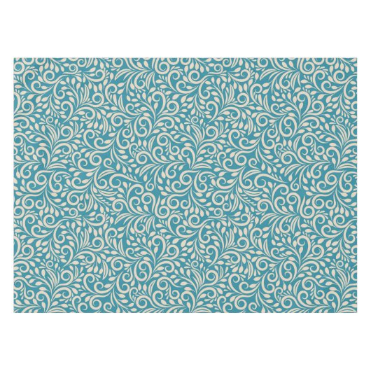 Nappe Abstrait cyan foncé fleuri motif (Devant (Horizontal))