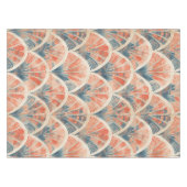Nappe abstrait géométrique moderne Corail et Bleu (Devant (Horizontal))