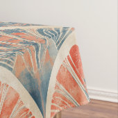 Nappe abstrait géométrique moderne Corail et Bleu (In Situ)
