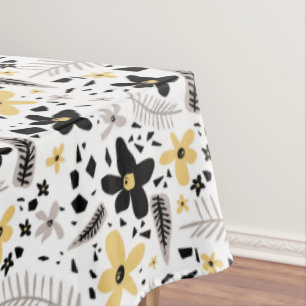 Nappe Abstrait Gris jaune noir gris sans joint motif flo
