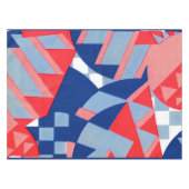 Nappe abstrait imprimé blanc et bleu no 1 (Devant (Horizontal))