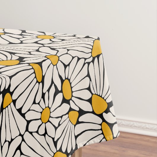 Nappe Abstrait imprimé noir jaune floral (In Situ)