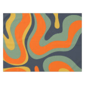 Nappe Abstrait moderne de torsion liquide rétro (Devant (Horizontal))