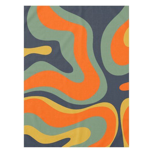 Nappe Abstrait moderne de torsion liquide rétro (Devant)