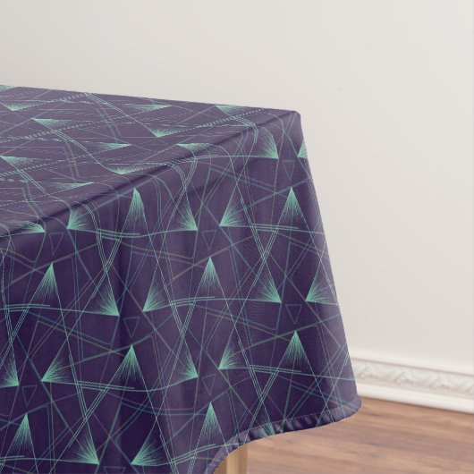 Nappe Abstrait moderne Marine Bleu Turquoise Géométrique (In Situ)
