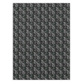 Nappe Abstrait monochrome pomme feuilles noir gris (Devant)