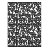 Nappe Abstrait noir et blanc Tulip Paisley Floral (Devant)