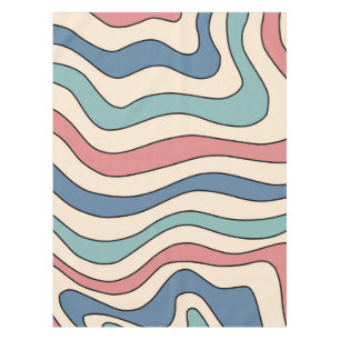 Nappe Abstrait Retro les années 70 marbre Bleu Rouge Sup