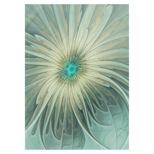 Nappe Abstrait Sage Green Imaginaire Fleur Fractal Art (Devant)