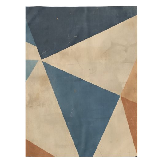 Nappe abstraite en bleu, beige et rouille (Devant)