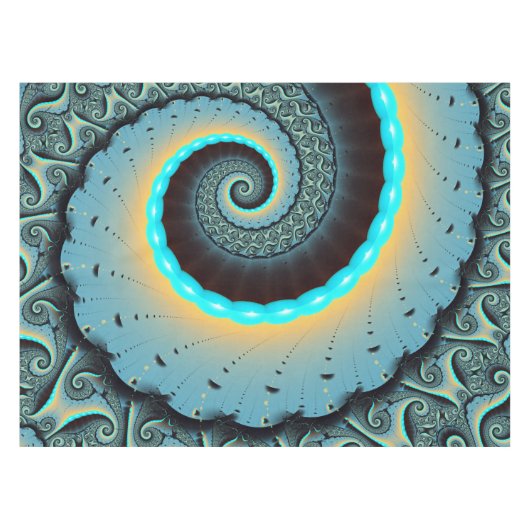 Nappe Abstraite spirale d'art fractal bleu turquoise ora (Devant (Horizontal))