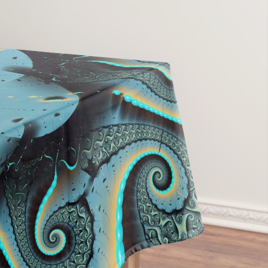 Nappe Abstraite spirale d'art fractal bleu turquoise ora (In Situ)