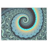 Nappe Abstraite spirale d'art fractal bleu turquoise ora (Devant (Horizontal))