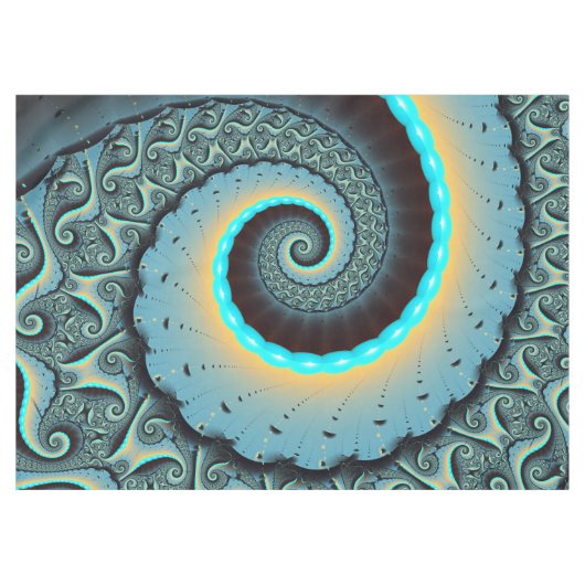 Nappe Abstraite spirale d'art fractal bleu turquoise ora (Devant (Horizontal))