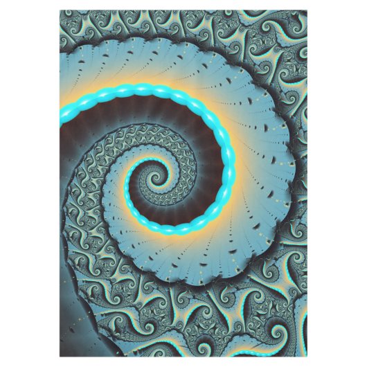 Nappe Abstraite spirale d'art fractal bleu turquoise ora (Devant)