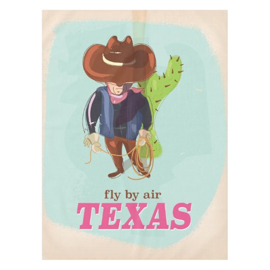 Nappe Affiche de voyage de cowboy Retro Texas (Devant)