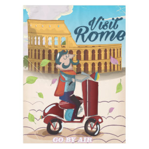 Nappe Affiche de voyage dessin animé Visite de Rome