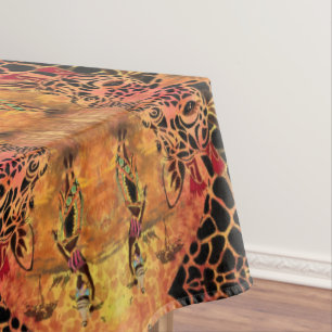 Nappe africaine de fille et de girafe