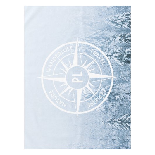 Nappe Aiguille de compas monogramme forêt d'épinette d'h (Devant)