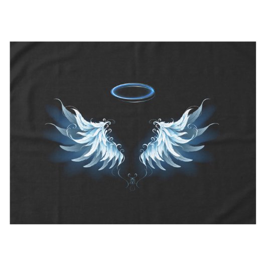 Nappe Ailes d'angle brillant bleu sur arrière - plan noi (Devant (Horizontal))