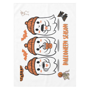 Nappe aison Halloween – fantômes café mignons