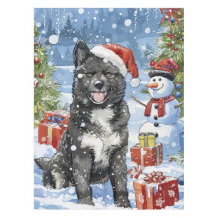 Nappe Akita Chien Winter Wonderland Noël Joie