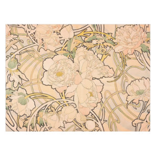 Nappe Alfonse Mucha Art Nouveau Peonies