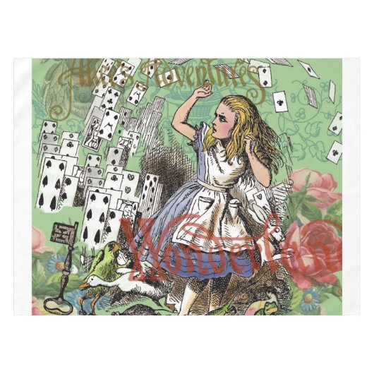 Nappe alice cartes d'aventure merveilleux chapelier lapi (Devant (Horizontal))