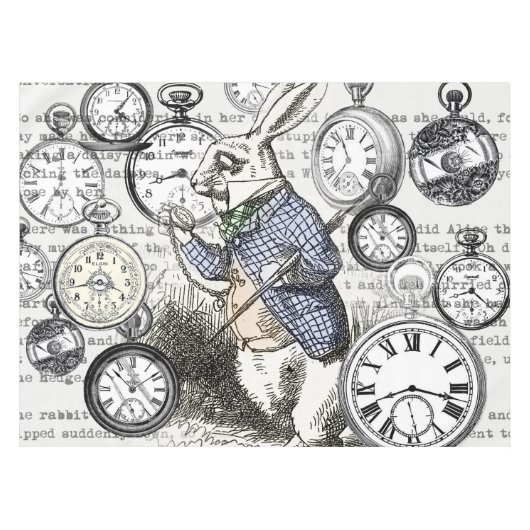Nappe Alice de lapin blanc au pays des merveilles (Devant (Horizontal))