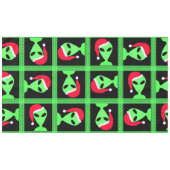 Nappe Alien Amusant Père Noël Geek Humour Vert Et Noir A (Devant (Horizontal))