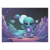 Nappe Alien de paix mignon et vaisseau spatial (Devant (Horizontal))