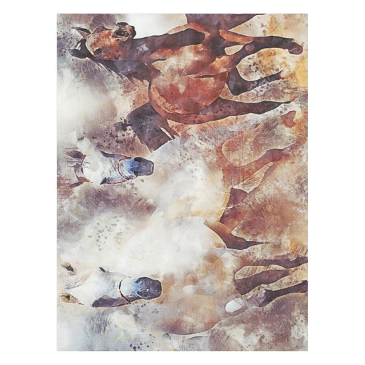 Nappe Amazing white and bay horses in a gallop (Devant)