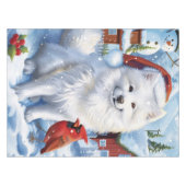 Nappe American Eskimo Dog Winter Wonderland Noël (Devant (Horizontal))
