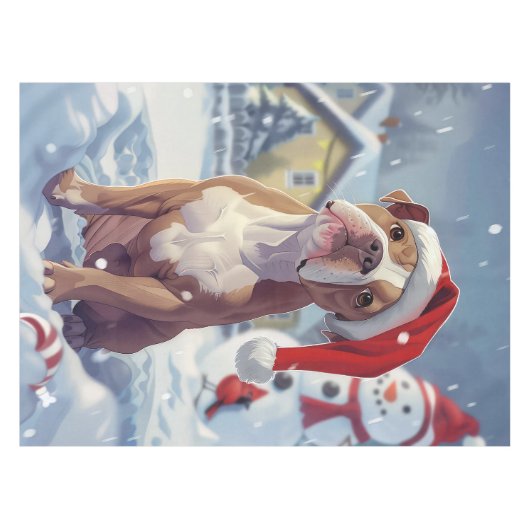 Nappe American Staffordshire Winter Wonderland Noël (Devant (Horizontal))