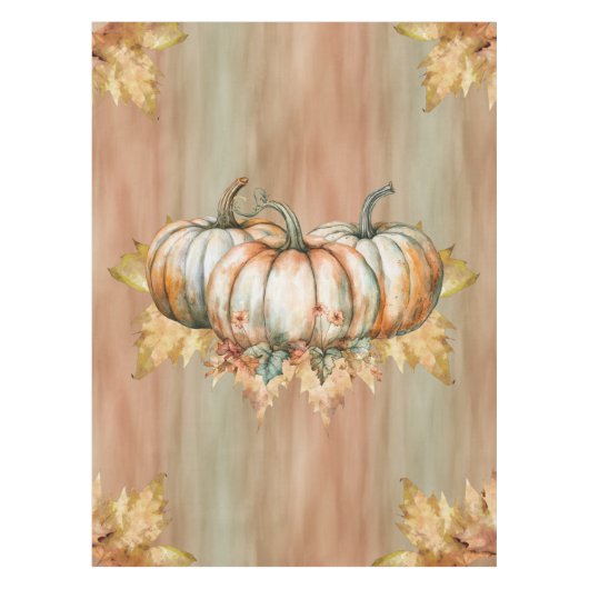 Nappe Amiable Citrouille couleur orange, blanc et vert (Devant)