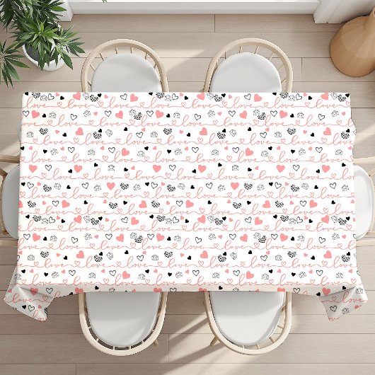 Nappe Amour Chic Romantique Text Lettering Cœurs Saint-V
