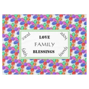 Nappe Amour Famille Été Aquarelle Fleurs Artistiques