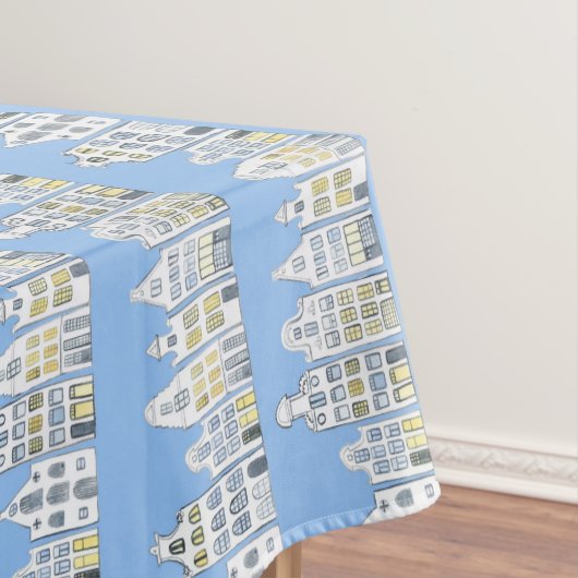 Nappe Amsterdam Dutch Houses Watercolor Village Blue (In Situ)