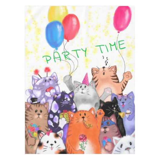 Nappe amusante avec Happy Cats Party Texte personn (Devant)