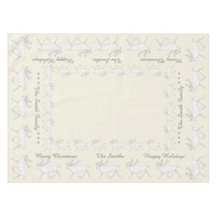 Nappe Amusement blanc de vacances de Noël de renne de