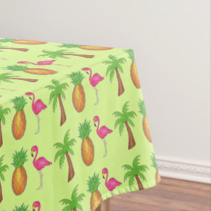 Nappe Ananas Flamant rose rose Palm Arbre Tropical Impri