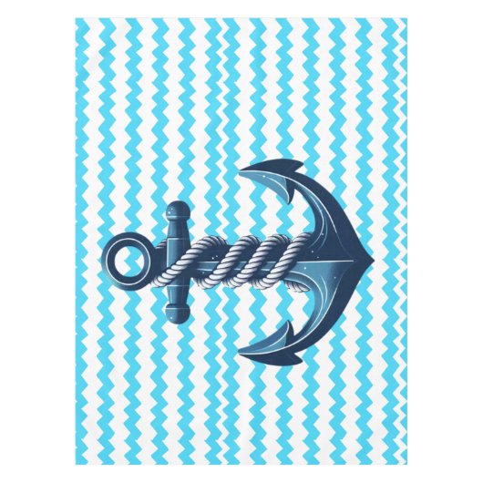 Nappe Ancrage bleu avec vagues bleues (Devant)